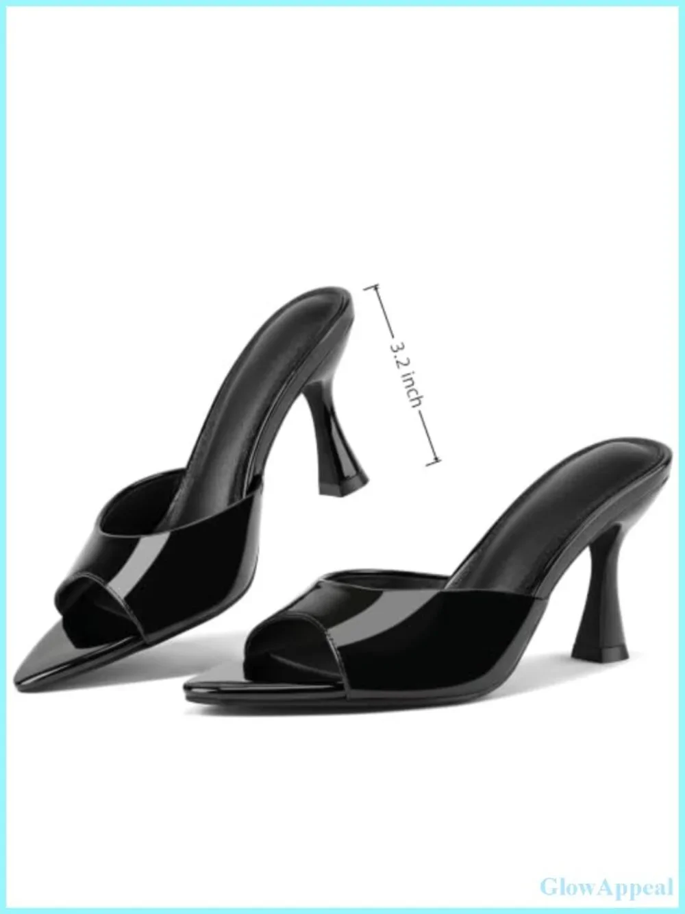 Patent Kitten Heel Mules Pointed Toe Women Dress Shoes